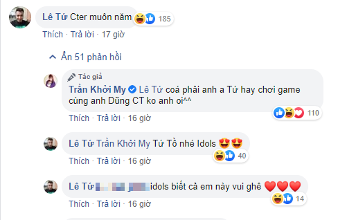 Chỉ với một comment, ca sĩ Khởi My lại khiến các CTer phát cuồng khi tiếp tục chứng tỏ ngôi vị fan cứng Trực Tiếp Game - Ảnh 1.