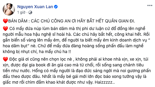 Siêu mẫu Xuân Lan nêu quan điểm: Đừng đánh đồng người bán dâm vào nghề người mẫu - Ảnh 2.