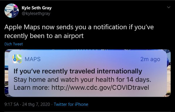 Apple cập nhật tính năng cảnh báo người dùng tự cách ly khi đi qua sân bay - Ảnh 2.