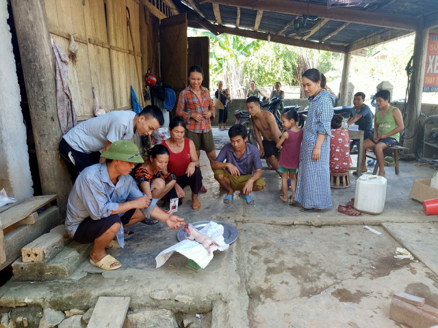 Người dân kéo nhau đến xem con lợn lạ một mắt, có lông mày và vòi như con voi - Ảnh 2.