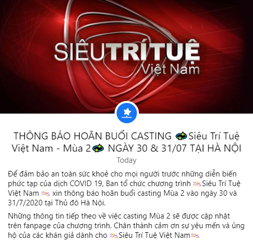 Siêu trí tuệ mùa 2 hoãn lịch tuyển sinh ở Hà Nội do diễn biến phức tạp của dịch Covid-19 - Ảnh 3.