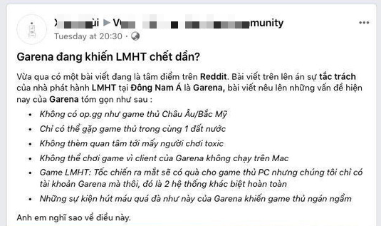 Garena bị cộng đồng mạng chê trách, cho rằng đây chính là lý do khiến LMHT chết dần, chết mòn - Ảnh 1.