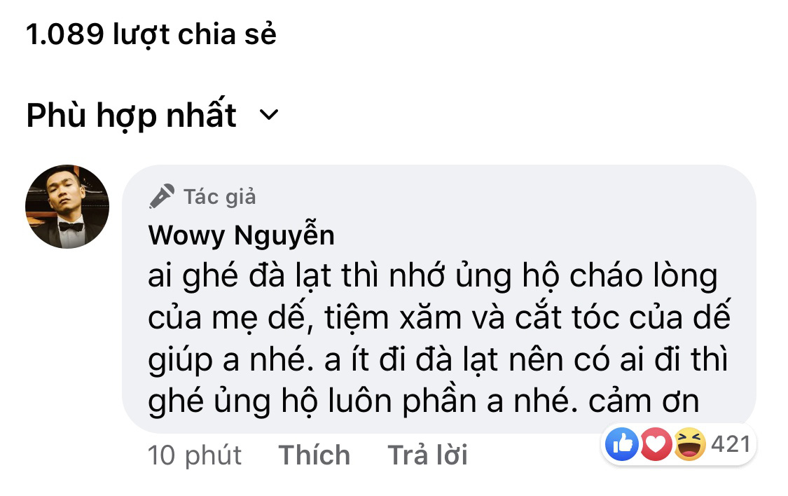 Wowy dành cho Dế Choắt sự trân trọng đáng quý, còn giúp lăng xê quán cháo và tiệm xăm của học trò đã thần tượng mình suốt 12 năm! - Ảnh 8. Wowy dành cho Dế Choắt sự trân trọng đáng quý, còn giúp lăng xê quán cháo và tiệm xăm của học trò đã thần tượng mình suốt 12 năm! - Ảnh 8.