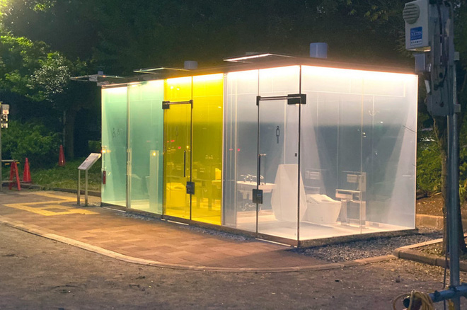 unique transparent toilet in japan, when someone uses it, it automatically dims to protect privacy - photo 2.