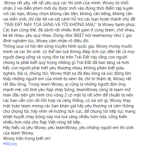 Wowy đã từ chối 2 phim mới để kề vai sát cánh cùng học trò tại Rap Việt - Ảnh 3.