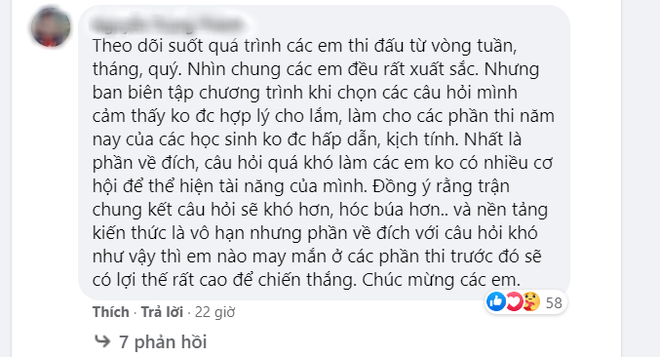 Chung kết Olympia bị nhận xét câu hỏi nhàm chán, toàn kiến thức học thuộc lòng, không có câu Tiếng Anh nào - Ảnh 4.