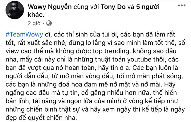 Wowy vận động khán giả đưa tập Đối đầu của team chỉ lên top 2 trending, lý do là gì? - Ảnh 3.