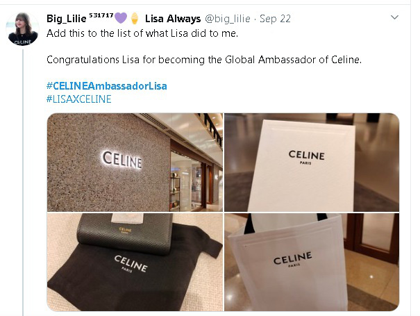 Nể fan của Lisa: Chốt đơn li&ecirc;n tục, mua cả t&aacute; đồ Celine mừng idol th&agrave;nh đại sứ to&agrave;n cầu - Ảnh 10.