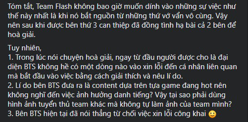 Sau content công kích cá nhân Slayder, BTS không xin lỗi Team Flash - Ảnh 3.