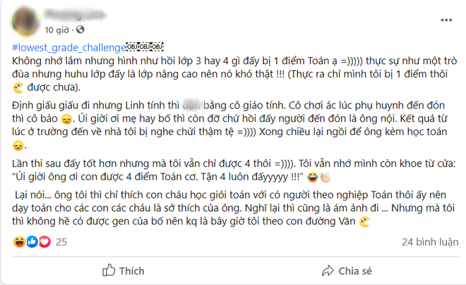 Dân mạng thi nhau tham gia trào lưu khoe điểm thấp tũn thời đi học: Đọc lý do mà cười sái quai hàm - Ảnh 7.