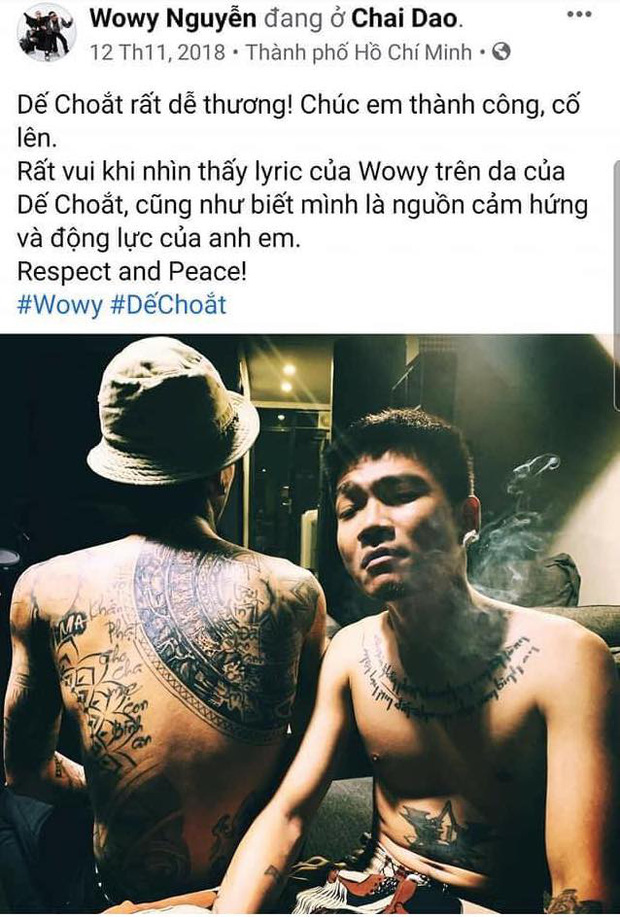 Bộ sưu tập hình xăm của HLV Rap Việt  2sao