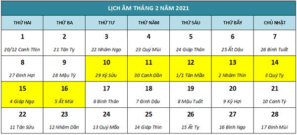 Chính Thức: Lịch Nghỉ Tết Nguyên Đán Tân Sửu Và Mùng 2/9