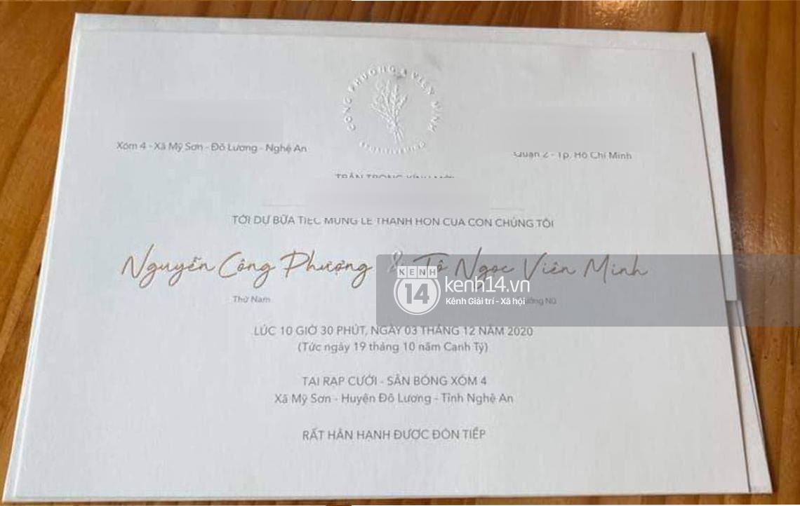 Official wedding invitation leaked by Cong Phuong, revealing information about a special place in Nghe An - Photo 2.