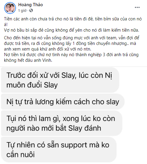 Vợ Slay chỉ trích gay gắt chủ sở hữu GAM Esports: Tiền các anh đang nợ là tiền đẻ, tiền bỉm sữa của con nó đấy - Ảnh 2.