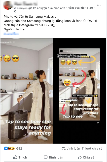 Instagram Samsung lại lộ hint dùng iPhone, cư dân mạng vừa thẳng tay cà khịa, vừa đặt nhiều nghi vấn - Ảnh 1.