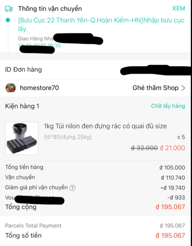 Dino Vũ tự bóc phốt: Ham hố sale 12/12 mà mua túi rác ở tận Hà Nội, phí ship đắt hơn tiền hàng - Ảnh 2.