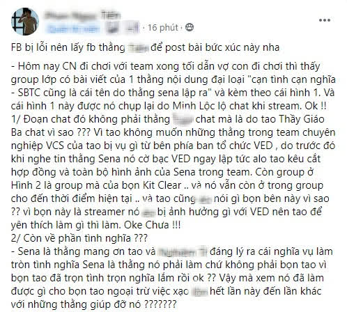 Sena tuyệt vọng, van xin cho mình con đường sống sau lùm xùm fan cuồng chửi bới Thầy Giáo Ba - Ảnh 1.