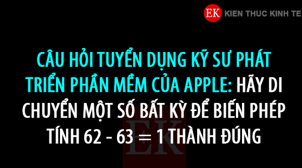 Hỏi: Làm thế nào để 62 - 63 = 1 hợp lý, nam sinh đưa ra đáp án không phải 63 - 62 = 1 liền được nhận ngay vào làm việc - Ảnh 1.