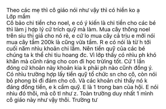 Vụ việc gây tranh cãi: Bà mẹ tung tin nhắn tố cô giáo nói năng không đúng mực nhưng nghe cả câu chuyện, dân tình bênh cô chằm chặp - Ảnh 1.