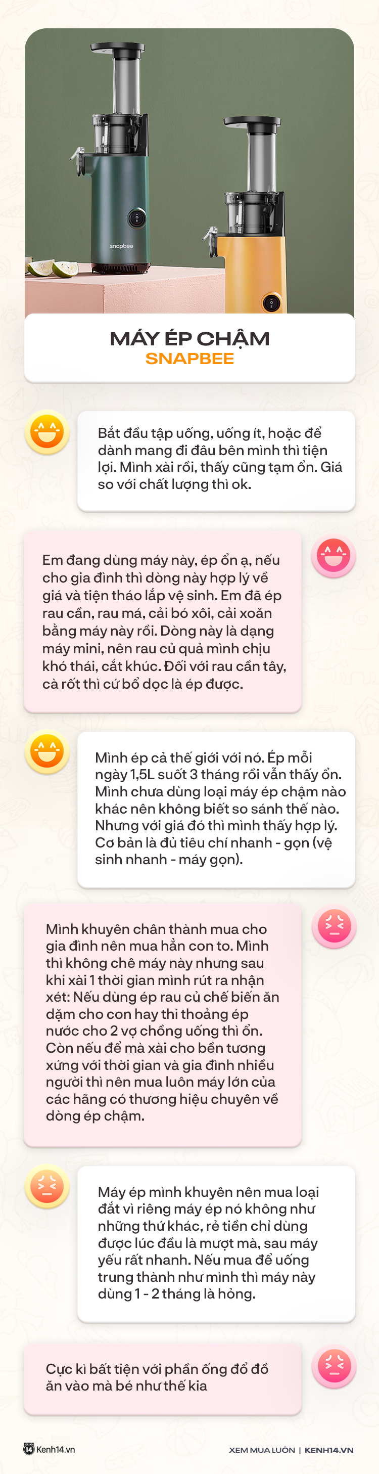 M&aacute;y &eacute;p chậm Snapbee: Rẻ, xinh, d&ugrave;ng ổn nhưng kh&ocirc;ng phải ai cũng n&ecirc;n mua - Ảnh 5.