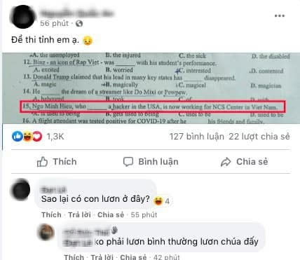 PewPew và Độ Mixi bất ngờ được xướng tên trong đề thi Anh Văn - Ảnh 1.