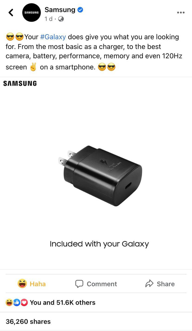 Ai rồi cũng lật mặt: Samsung lặng lẽ xoá bài viết cà khịa iPhone sau khi lộ tin Galaxy S21 không bán kèm củ sạc - Ảnh 1.