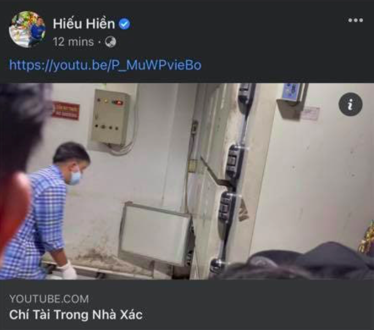 The public was outraged when a green account named NS Hieu Hien posted a clip with the caption Chi Tai in the morgue - Photo 2.