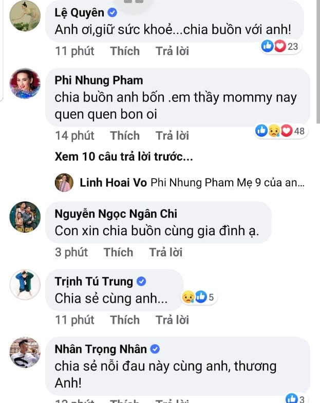 Tri kỷ Chí Tài vừa qua đời, Hoài Linh lại phải nén đau thương vì người thân ra đi, Lệ Quyên và dàn sao đồng loạt chia buồn - Ảnh 3.