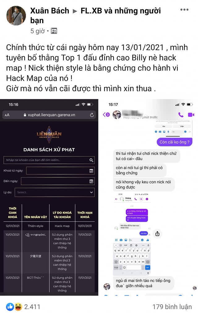 Nóng: Xuân Bách lên tiếng chỉ thẳng mặt Top 1 Đấu Đỉnh Cao chính là hack map, sử dụng phần mềm gian lận - Ảnh 1.