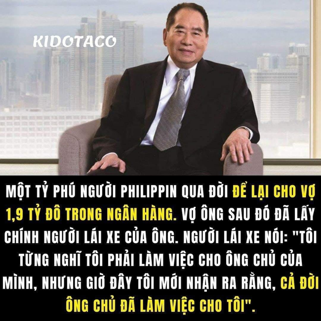 Xôn xao câu chuyện tỷ phú Philippines qua đời để lại gia tài cho vợ nhưng người tài xế được hưởng hết nhờ lấy bà chủ, thực hư ra sao? - Ảnh 1.