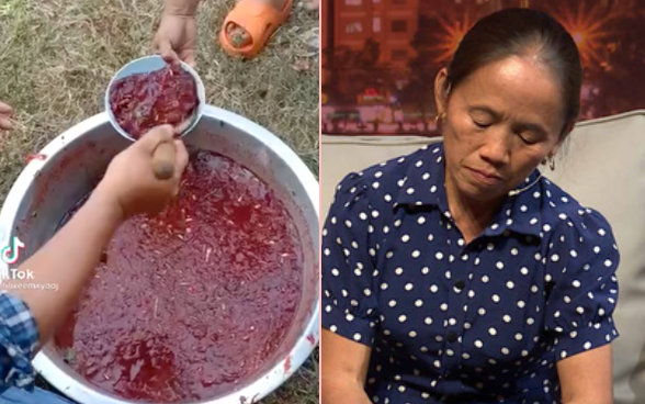 Dân mạng "xỉu up xỉu down" vì thau tiết canh sống máu đông thành tảng, bà Tân thấy quả này cũng xin "ạ" không dám làm!