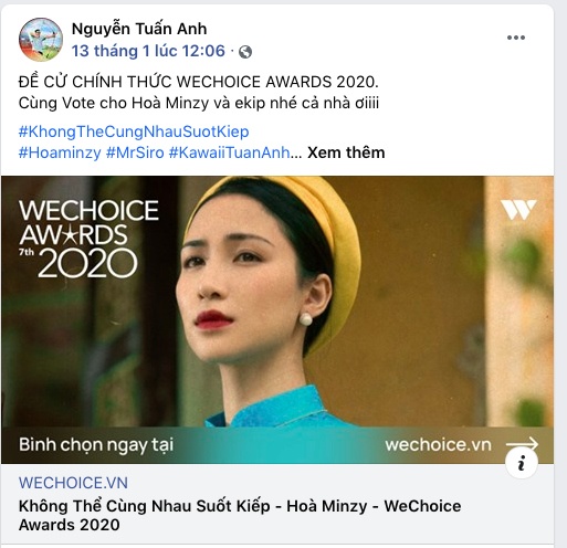 Các nghệ sĩ Việt nô nức kêu gọi bình chọn tại WeChoice Awards 2020, cuộc chiến fandom đang vô cùng gay cấn! - Ảnh 6.