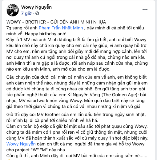 Wowy chơi lớn quay hẳn MV mừng sinh nhật đại gia Minh Nhựa, còn tặng phiên bản nón vàng chưa từng có - Ảnh 2.