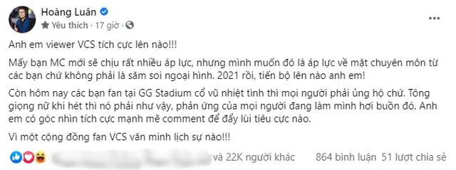 MC và khán giả GG Stadium bị công kích với lời lẽ khó nghe, BLV Hoàng Luân đích thân lên tiếng: Hãy văn minh lịch sự - Ảnh 2.