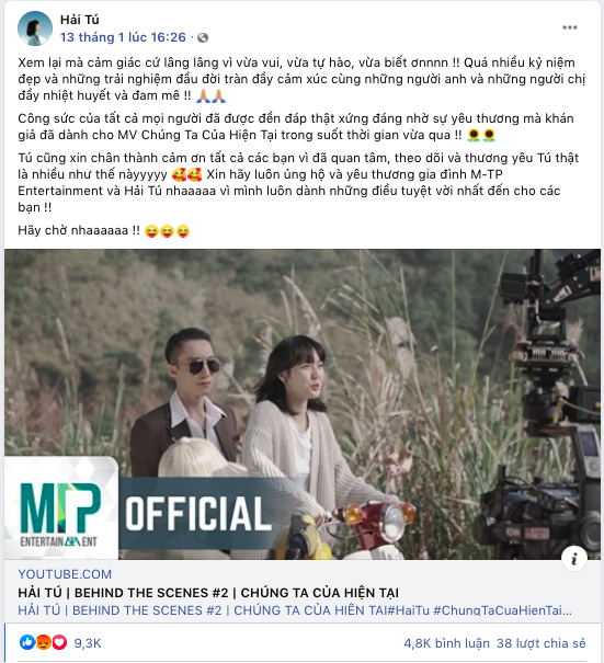 Sau nghi vấn gửi t&acirc;m thư cho Sơn T&ugrave;ng M-TP, netizen tr&agrave;n v&agrave;o facebook Hải T&uacute; chỉ tr&iacute;ch nhưng k&ecirc;nh YouTube vẫn tăng sub v&egrave;o v&egrave;o - Ảnh 3.