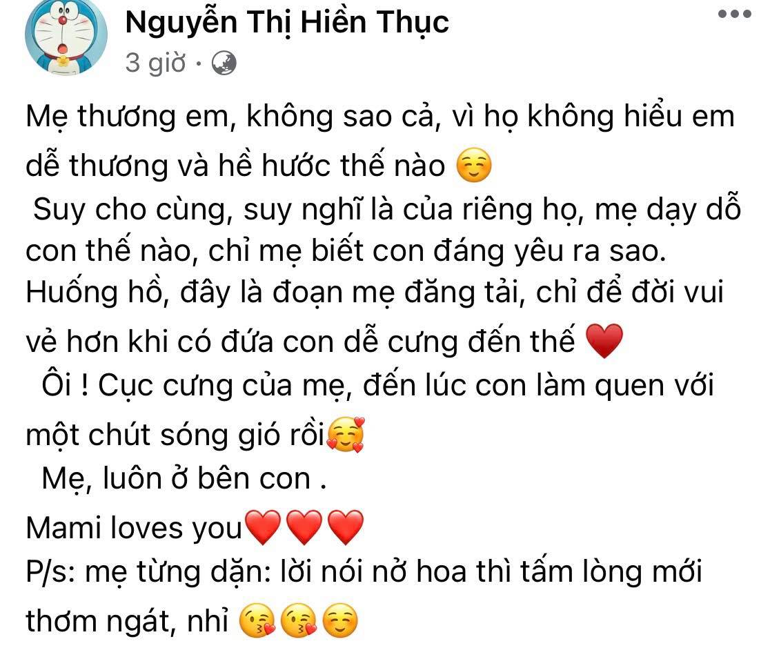 Hien Thuc defended Gia Bao after a mess of misspelled messages in obscene words, revealing the true personality of his daughter - Photo 2.