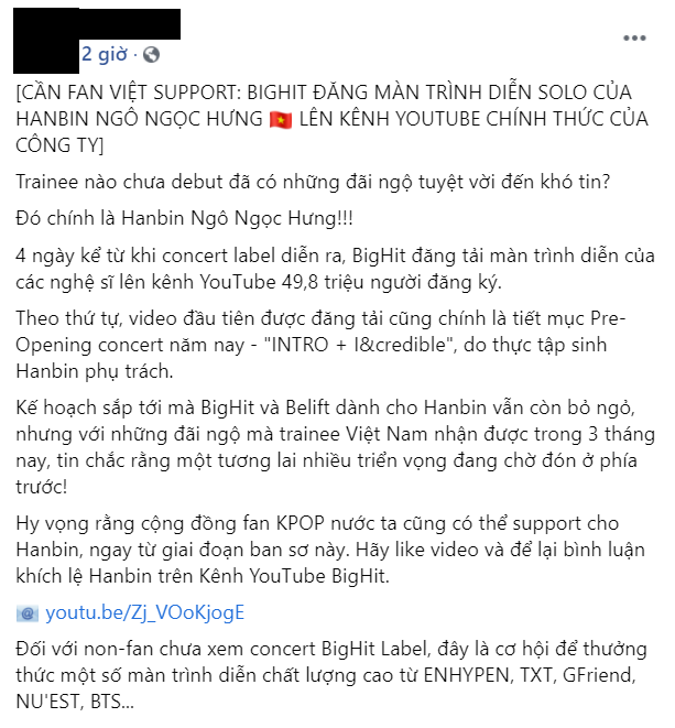 Hanbin được Big Hit đãi ngộ như idol khi cho đăng clip lên kênh chính, sân khấu solo còn có view cao hơn cả GFRIEND và ENHYPEN - Ảnh 9.