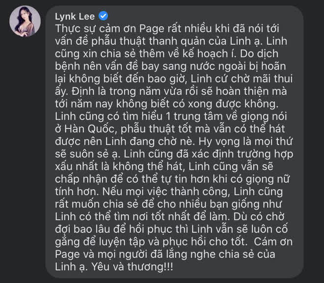 Lynk Lee lên tiếng về việc phẫu thuật thanh quản, chấp nhận biến chứng nguy hiểm nhất để được là chính mình - Ảnh 2.