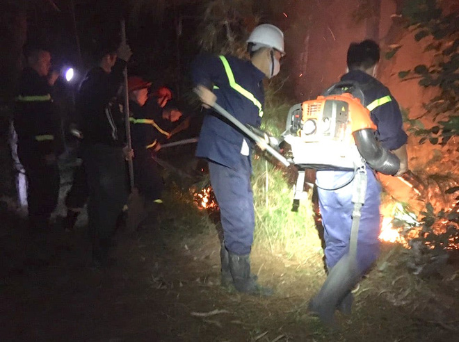 Đêm lạnh giá, cả trăm người lên dập đám cháy lớn bốc ngùn ngụt, cứu rừng thông - Ảnh 3.