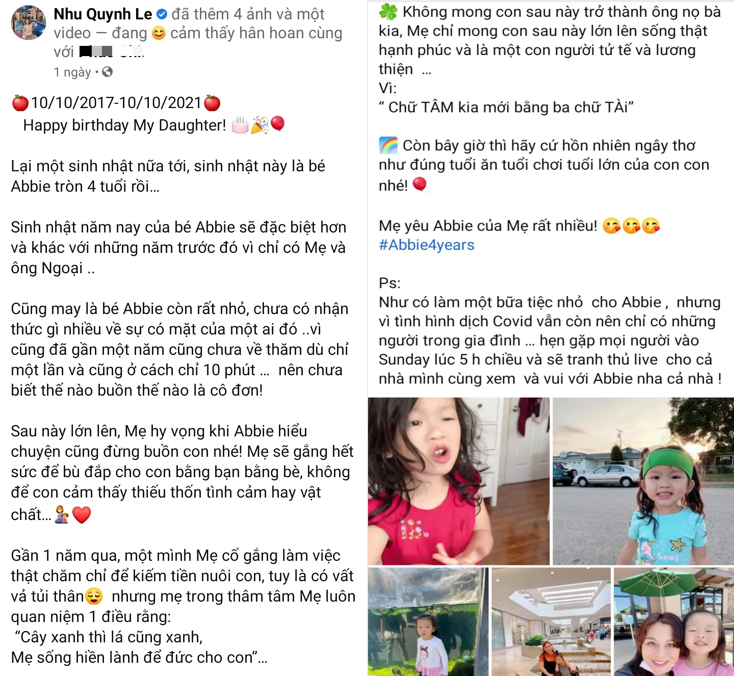 Quỳnh Như đá xéo Hoàng Anh trong ngày sinh nhật con gái, tiết lộ chồng cũ chưa từng thăm con trong 1 năm qua dù chỉ ở cách 10 phút - Ảnh 2. Quỳnh Như đá xéo Hoàng Anh trong ngày sinh nhật con gái, tiết lộ chồng cũ chưa từng thăm con trong 1 năm qua dù chỉ ở cách 10 phút - Ảnh 2.