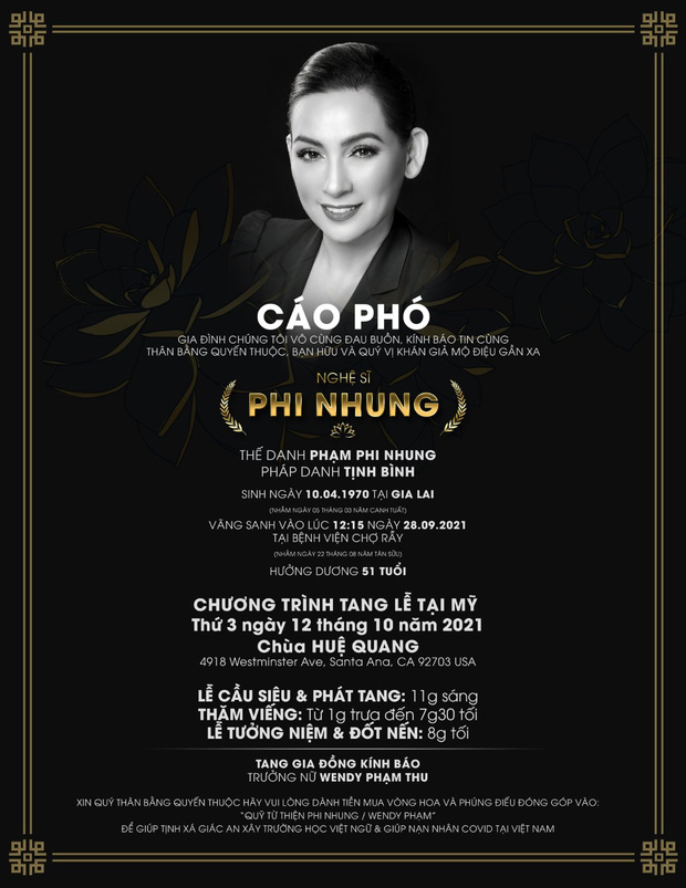 Làm thế nào để theo dõi trực tiếp lễ tang ca sĩ Phi Nhung từ Mỹ? - Ảnh 6. Làm thế nào để theo dõi trực tiếp lễ tang ca sĩ Phi Nhung từ Mỹ? - Ảnh 6.