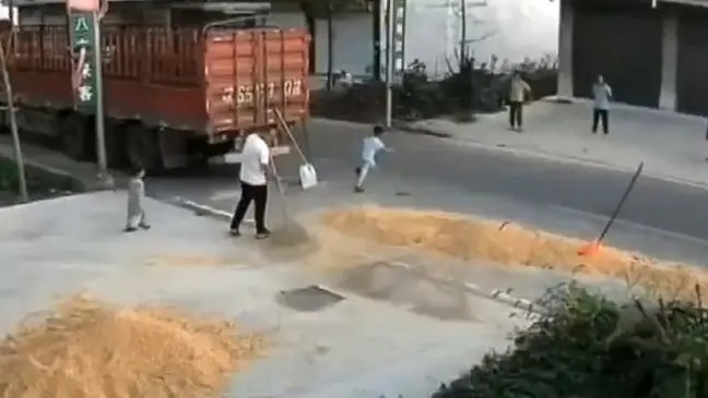 Mải chạy nhảy ngoài đường, cậu bé bị xe gặt lúa nuốt chửng ngay trước mặt bố mẹ - Ảnh 2. Mải chạy nhảy ngoài đường, cậu bé bị xe gặt lúa nuốt chửng ngay trước mặt bố mẹ - Ảnh 2.