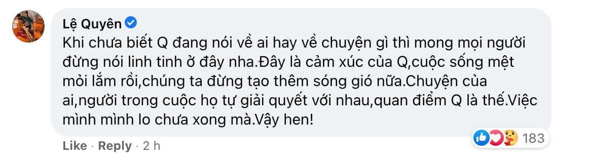 Netizen nghi Lệ Quyên ẩn ý nhắc tới lùm xùm cát-xê Hồ Văn Cường, chính chủ lên tiếng đính chính ngay! - Ảnh 3. Netizen nghi Lệ Quyên ẩn ý nhắc tới lùm xùm cát-xê Hồ Văn Cường, chính chủ lên tiếng đính chính ngay! - Ảnh 3.