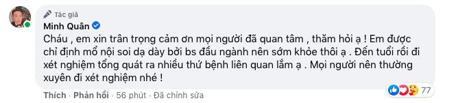 Một nam ca sĩ phải nhập viện phẫu thuật dạ dày, Quang Hà, Phương Oanh và dàn sao vô cùng lo lắng - Ảnh 4. Một nam ca sĩ phải nhập viện phẫu thuật dạ dày, Quang Hà, Phương Oanh và dàn sao vô cùng lo lắng - Ảnh 4.