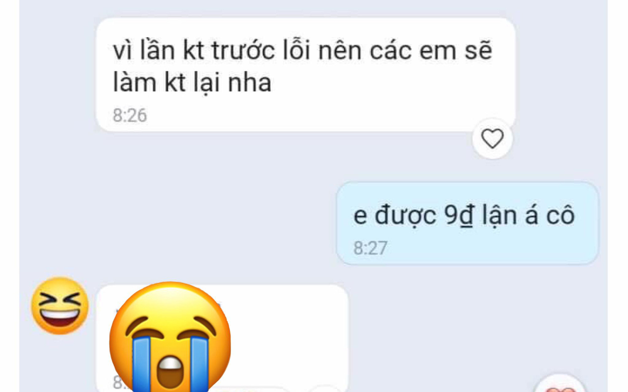 Cả lớp phải thi online lại vì lỗi mạng, học trò khóc ròng vì mất toi 9 điểm, cô giáo buông hai chữ đọc xong vừa quê vừa cay