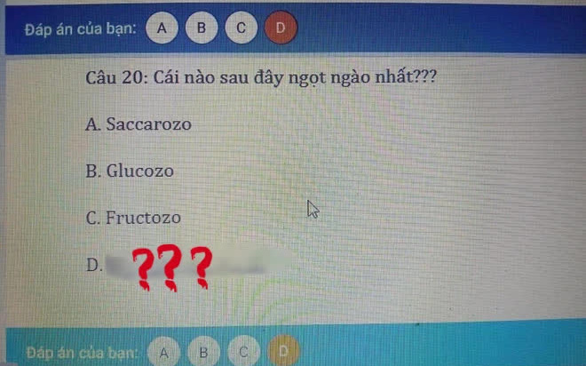 Học online môn Hóa, cô hỏi "cái nào ngọt nhất" nhưng trò phải xỉu ngang khi thấy đến đáp án: Ủa cô?!?