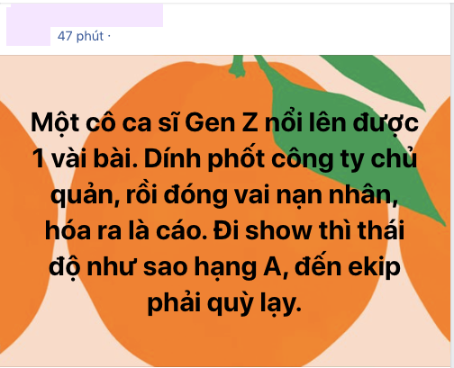 Rộ tin 1 ca sĩ Gen Z thái độ sao hạng A khiến ekip quỳ lạy, từ hình trái cam mà Orange lộ diện luôn và ngay - Ảnh 1.