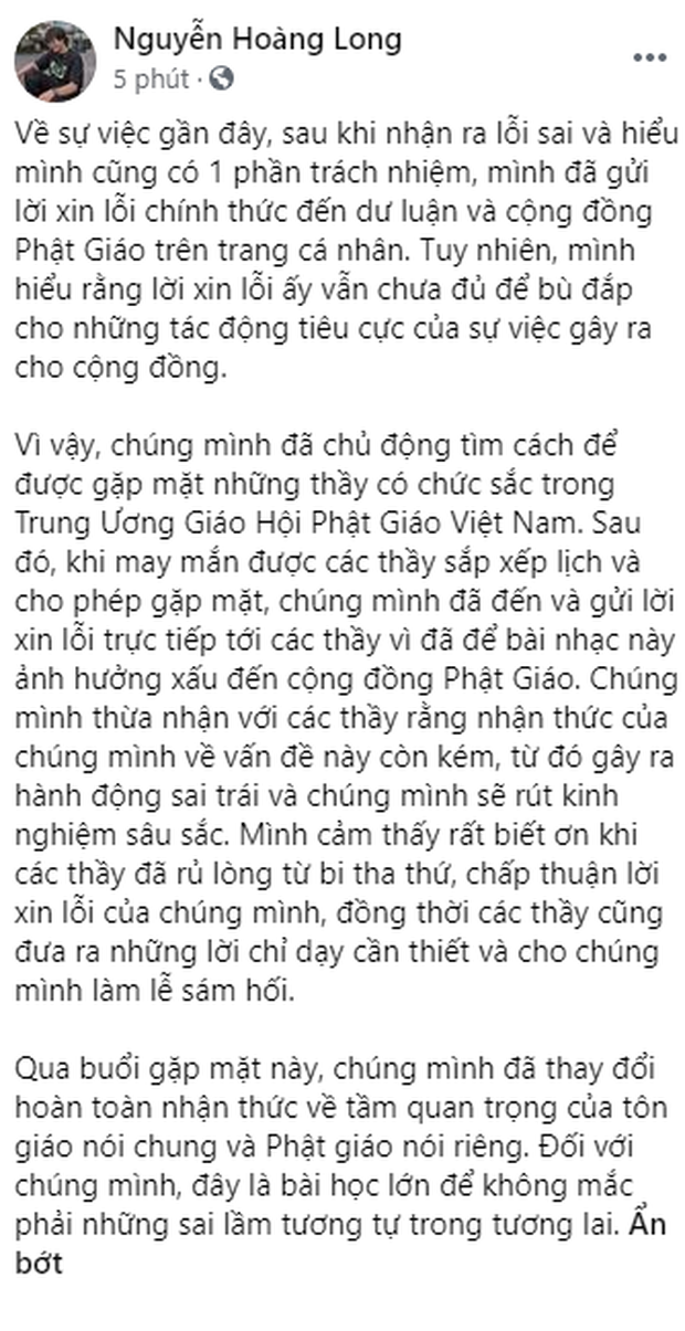 Loạt rapper sau khi bị chỉ trích: Rhymastic giải thích và xin rút kinh nghiệm, Bình Gold nhận sai, nhóm rapper đến Chùa sám hối - Ảnh 20.