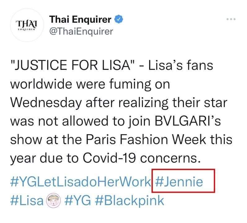 Phẫn nộ truyền thông Thái Lan lôi Jennie vào cuộc tranh cãi của Lisa, còn từng tung tin đồn thất thiệt gây phẫn nộ - Ảnh 1.