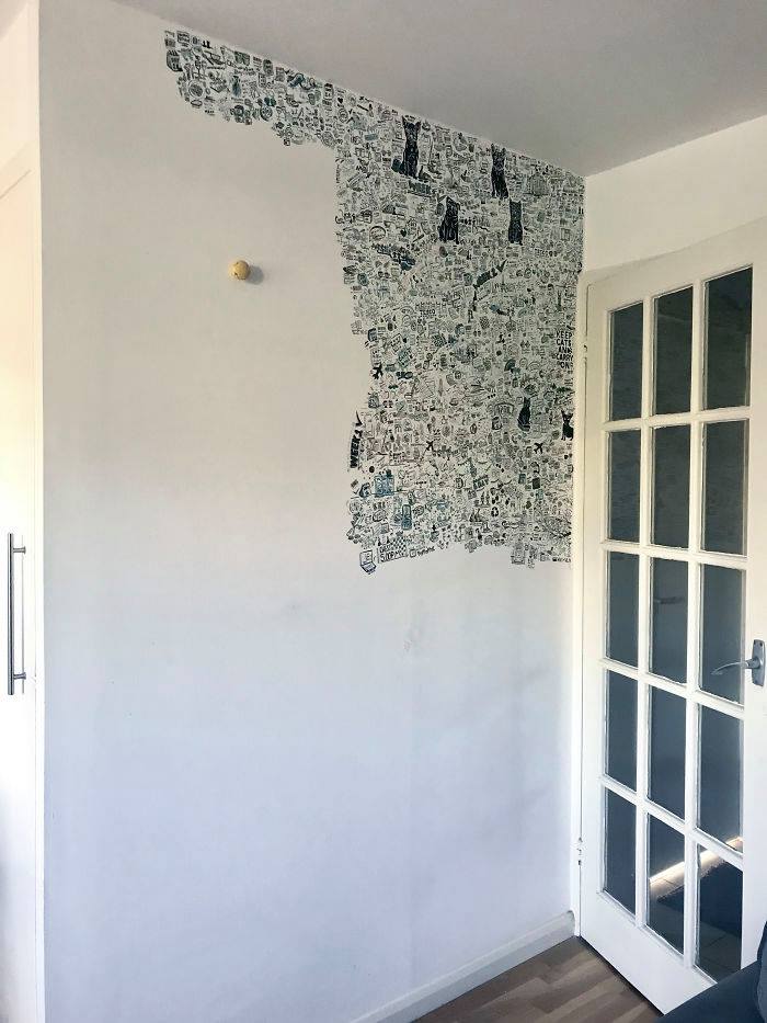 Ở nhà cách ly hơn 100 ngày, nữ họa sĩ khéo tay ngày nào cũng họa nhật kí khắp tường với thông điệp cực đáng yêu - Ảnh 6.